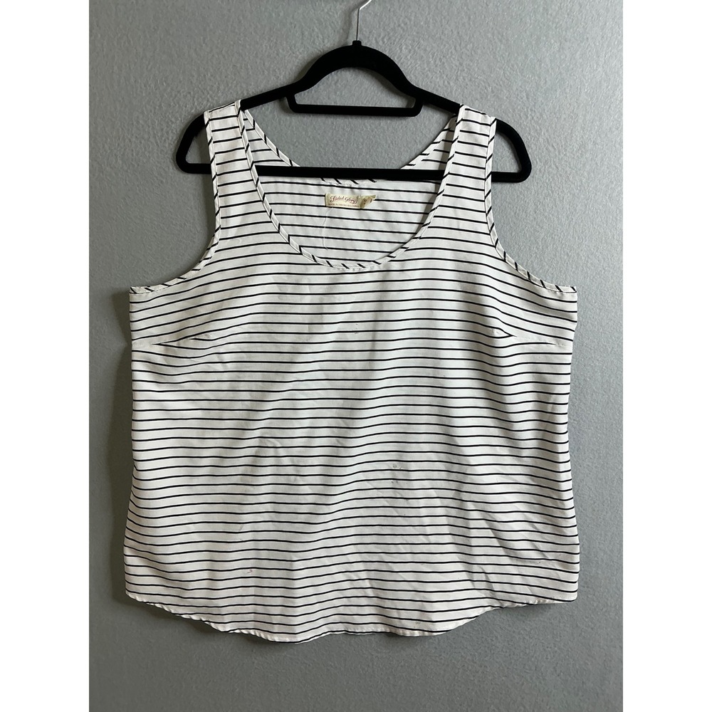 Faded Glory Top Women's XXL Striped Tank Top Sleeveless Casual Blouse